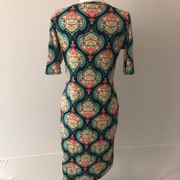 Lula Roe Knit Patterned Dress - Picture 5 of 8